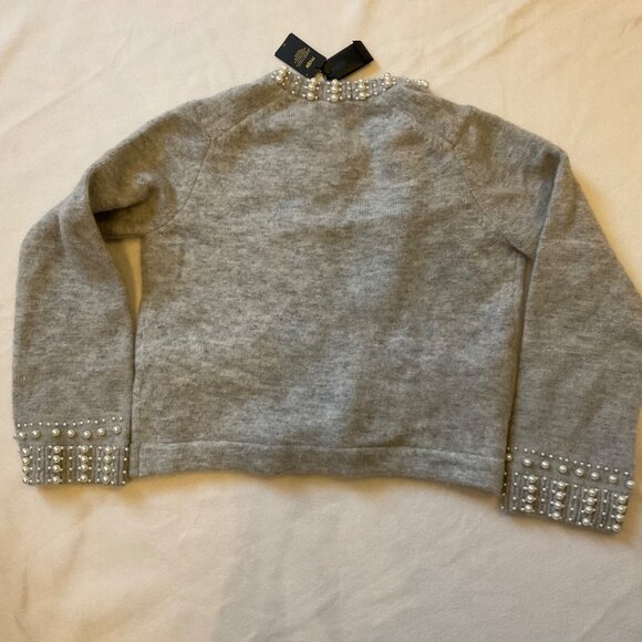 NWT Maje Pearl wool sweater Cardigan Gray SZ3 US8 bust40 - Picture 5 of 8